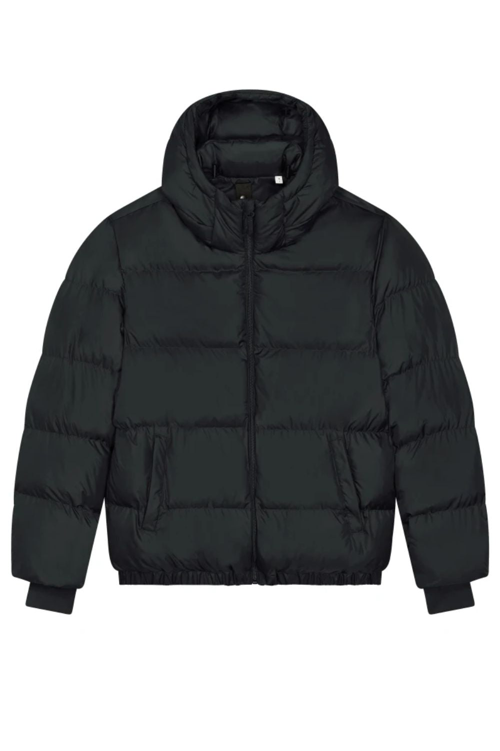 Recycled Quilted Anorak with Hood - Black