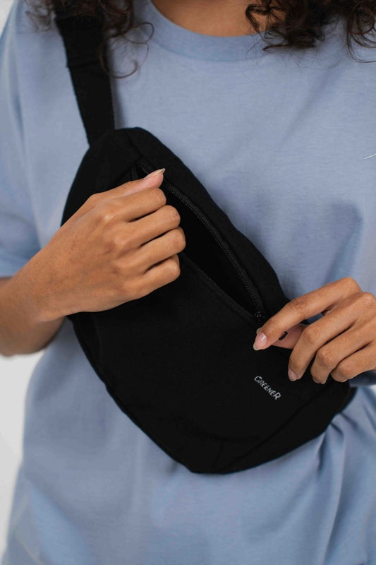 Sac banane durable avec poche intérieure - Noir