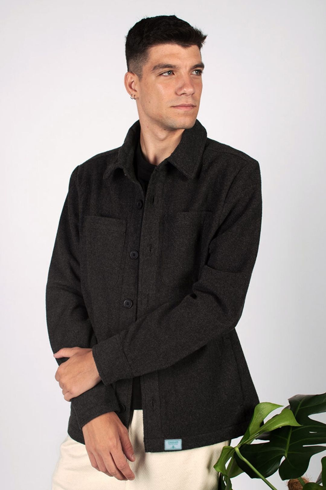 Veste coupe classique 100% recyclée - Gris Foncé Chiné