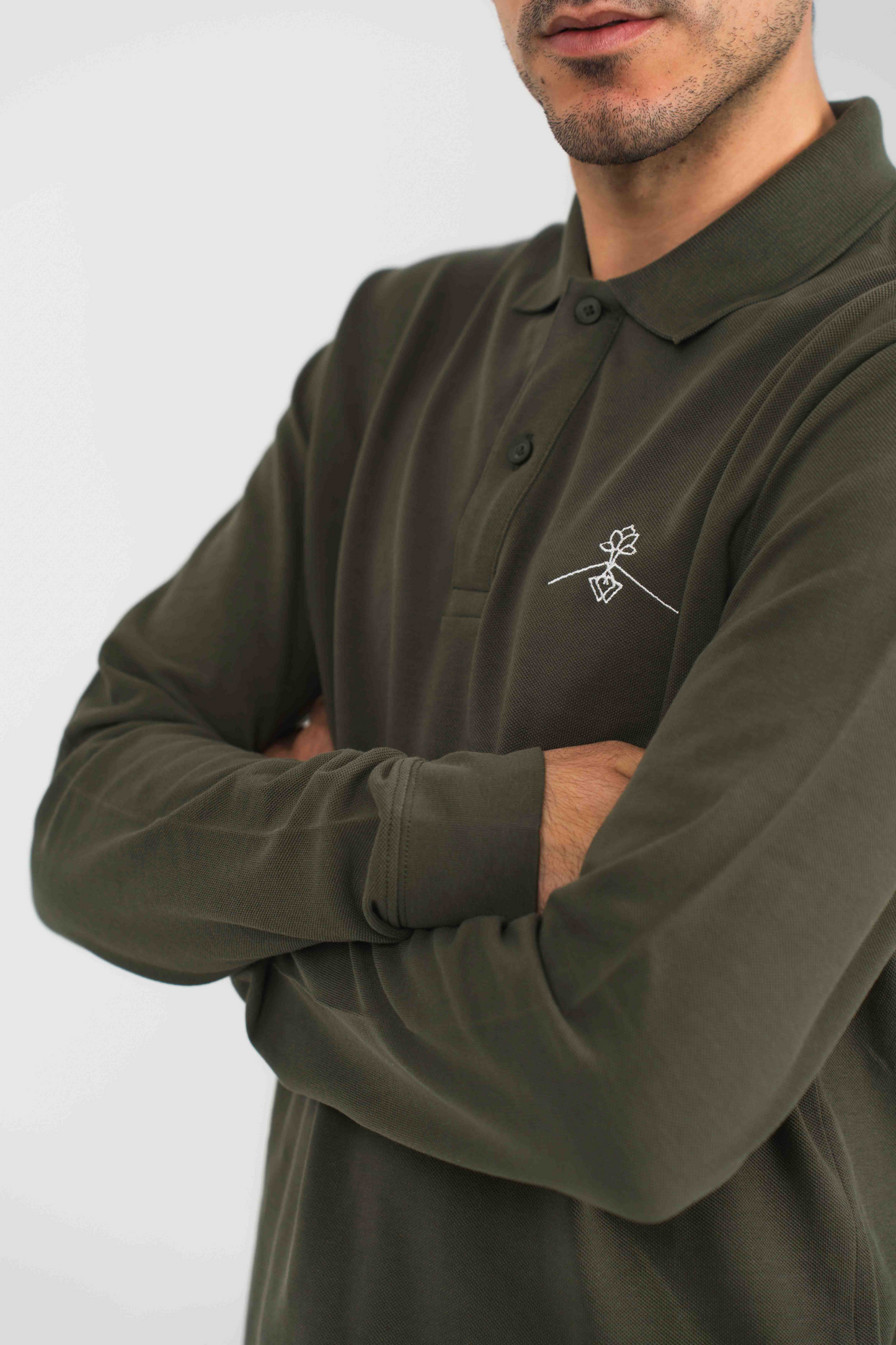 100% Organic Cotton Fit Polo - Tan Green