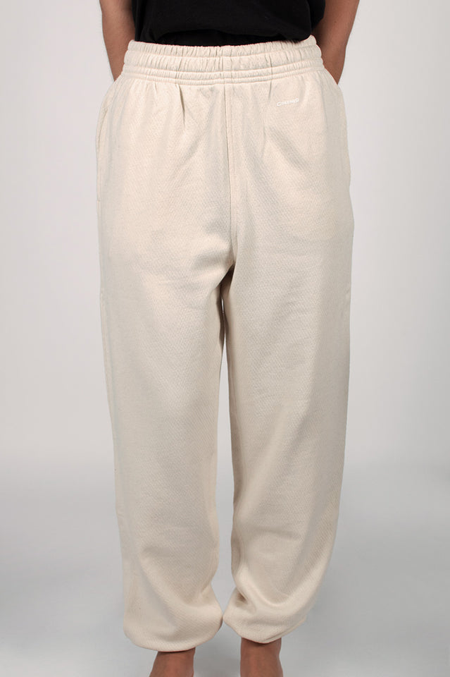 Oversized organic cotton joggers - Cream