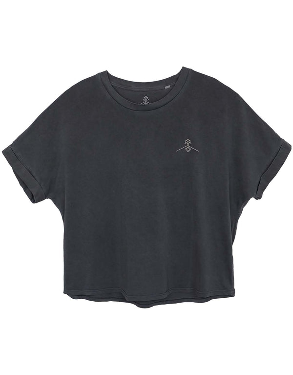 T-shirt oversize à manches chauve-souris - Anthracite