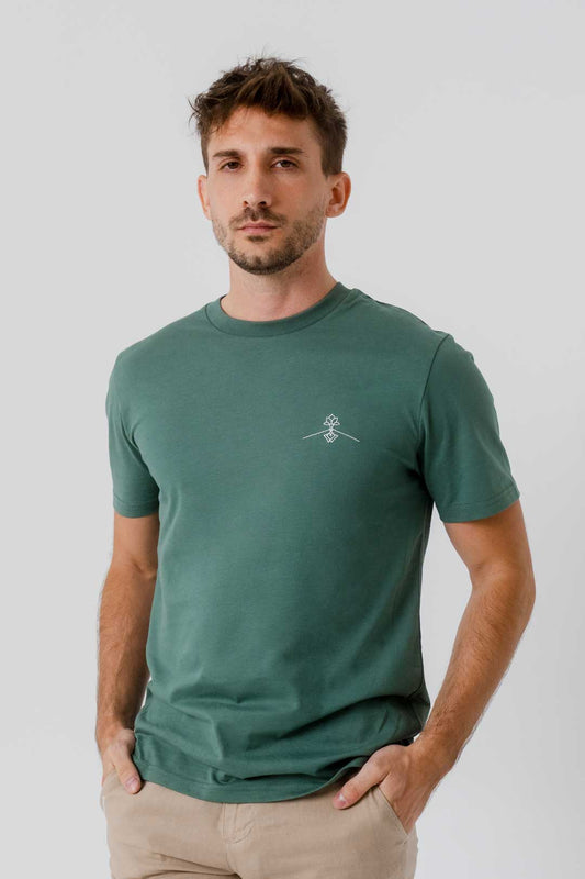 Camiseta regular fit 100% algodón orgánico - Verde Étnico