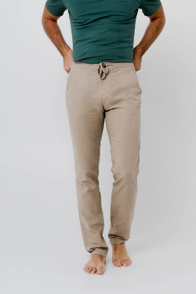 Pantalón lino regular fit - Arena