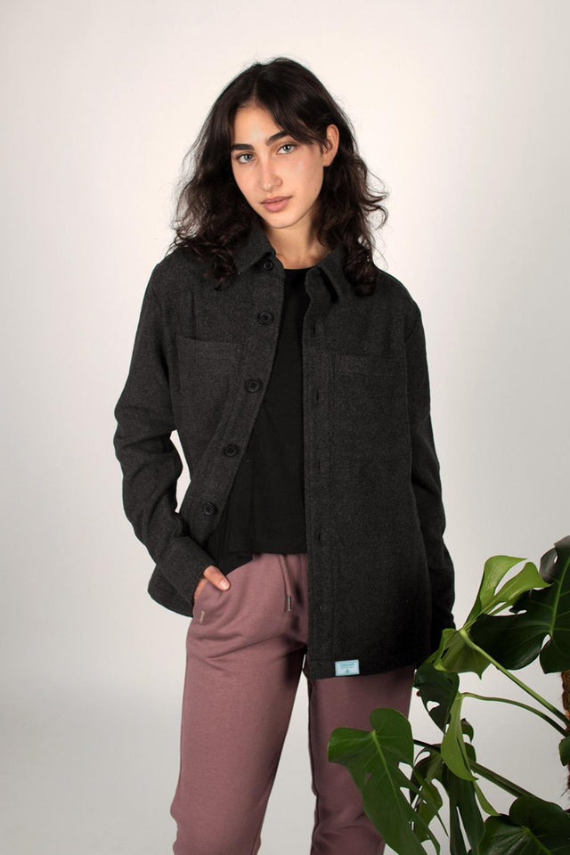 Chaqueta 100% reciclada regular fit - Gris Oscuro Jaspeado