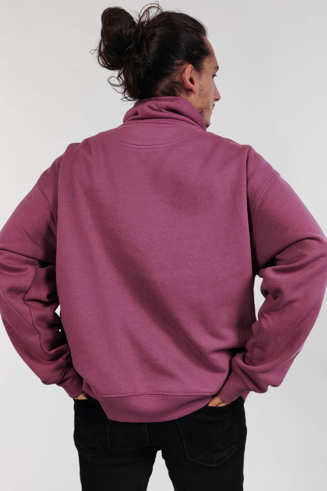 Oversized funnel neck sweatshirt - Malva