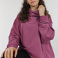 Oversized funnel neck sweatshirt - Malva