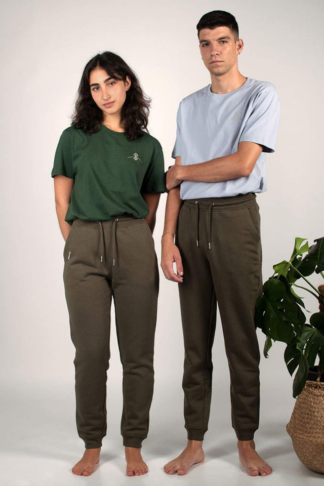 Pantalón jogger algodón orgánico - Verde Tostado