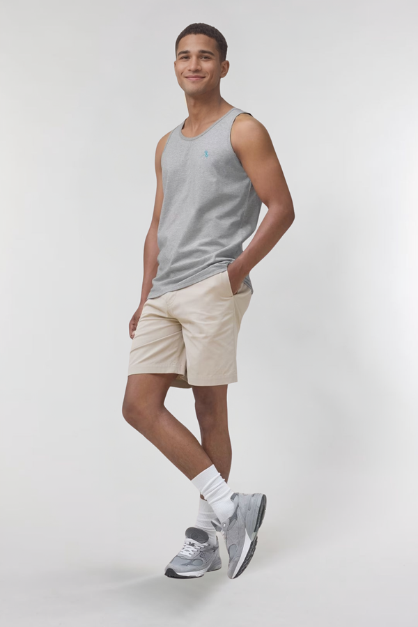 Camiseta tirantes orgánica - Gris Jaspeado
