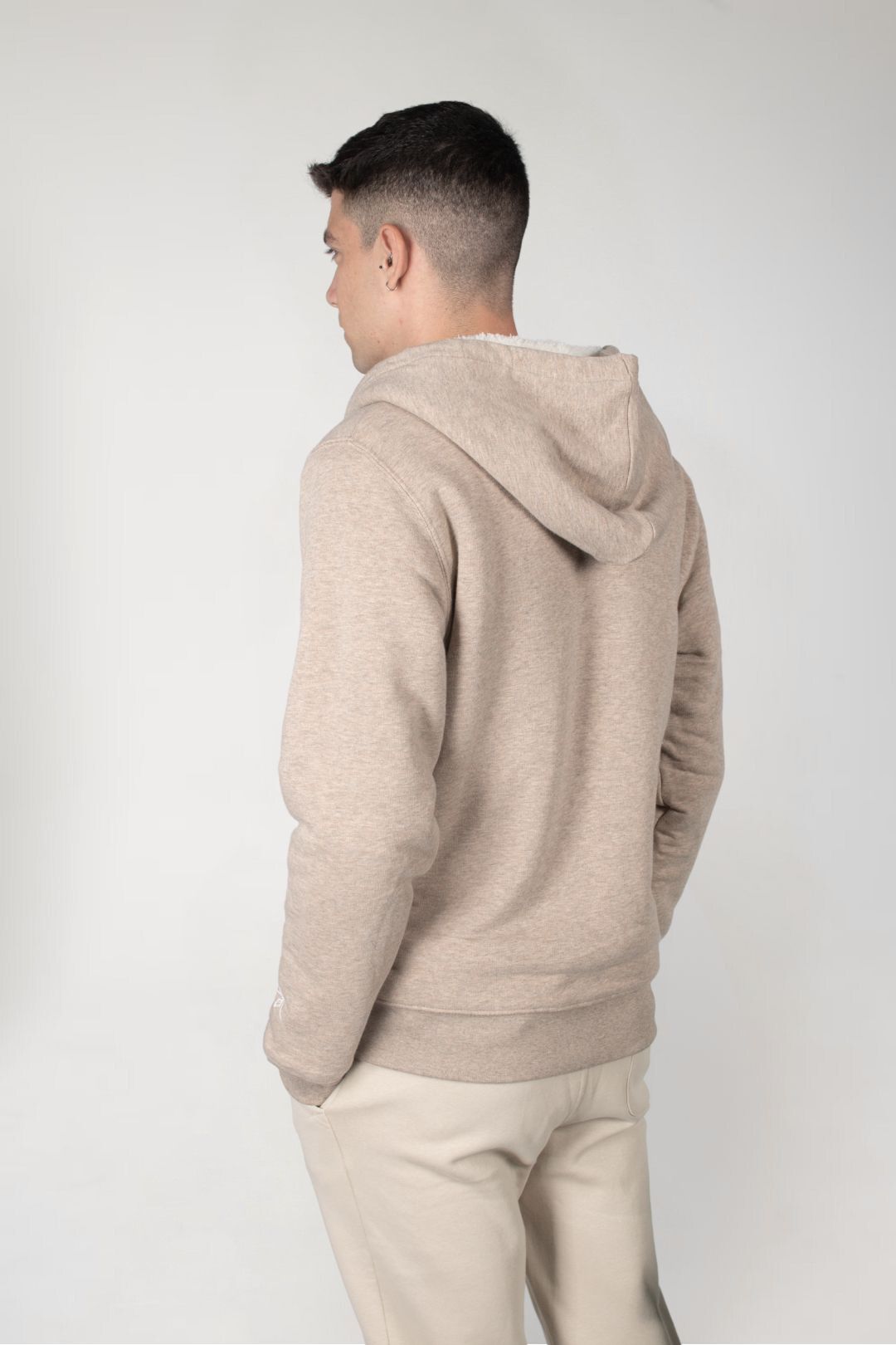Sherpa hooded jacket - Walnut Heather