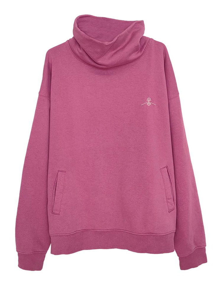 Oversized funnel neck sweatshirt - Malva