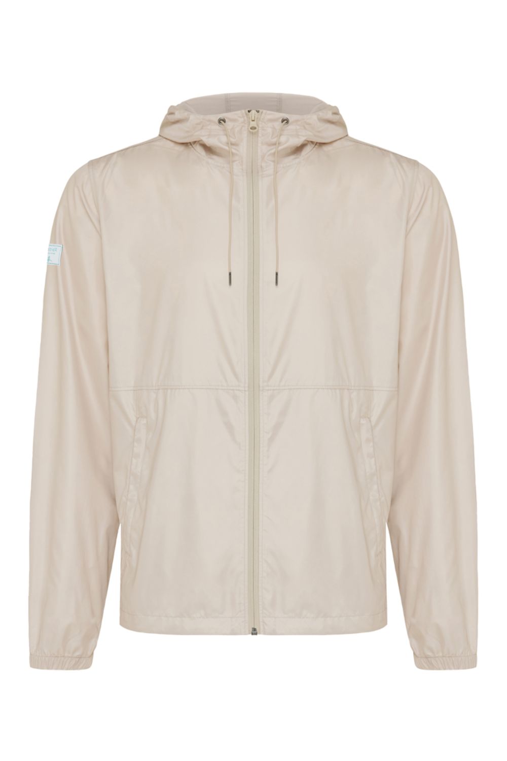 abrigo-cortavientos-poliester-reciclado-beige-Greener