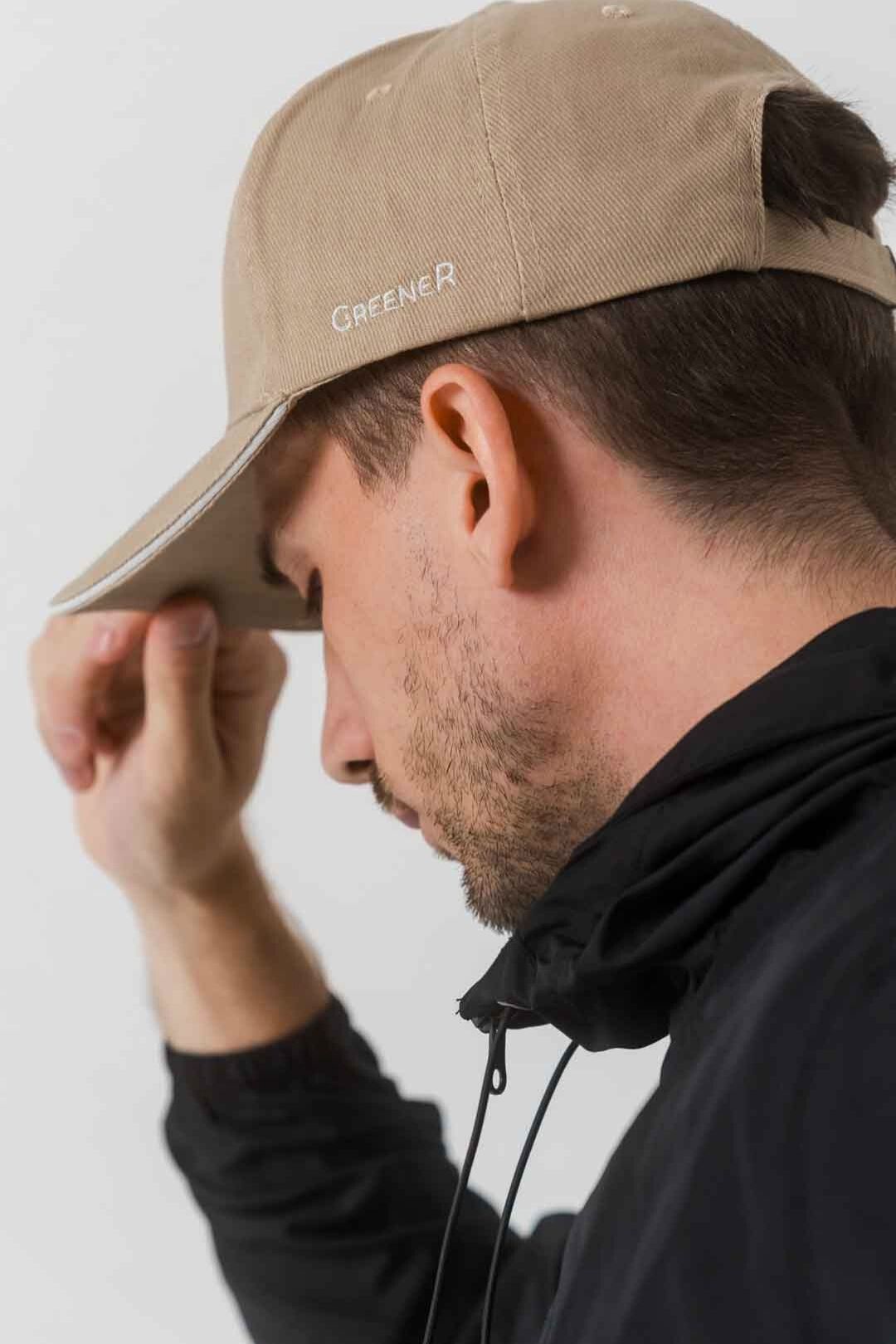 gorra-algodon-organico-arena-logo-greener