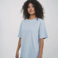 Oversized 100% organic cotton T-shirt - Blue Mist