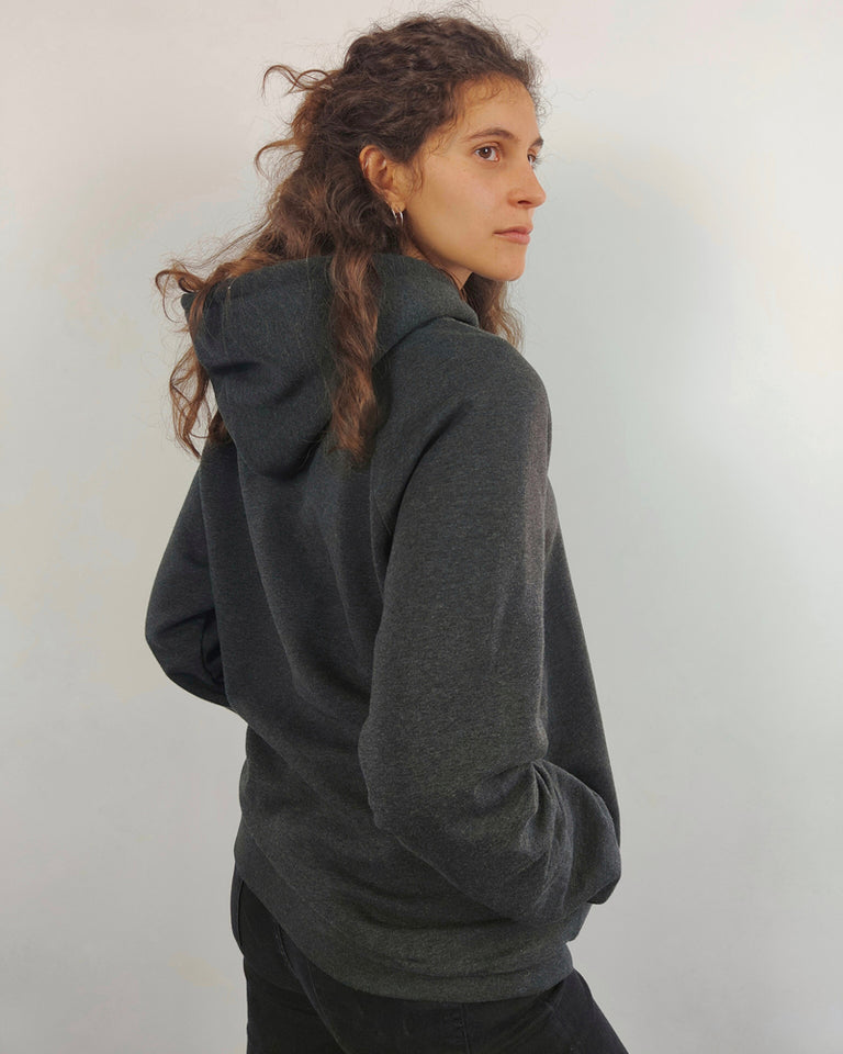 Sudadera capucha regular fit - Gris Oscuro Jaspeado