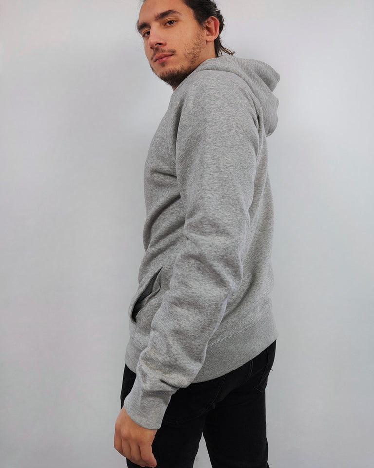 Sudadera capucha regular fit - Gris Jaspeado